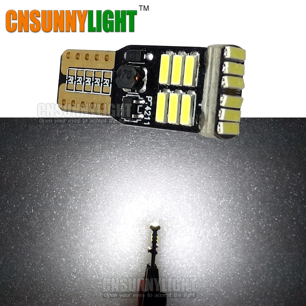 CNSUNNYLIGHT Top Quality T10 w5w LED White High Power Car Reverse Bulbs Fog DRL Lamp Interior Light 168 194 Error Free 12V 24V 