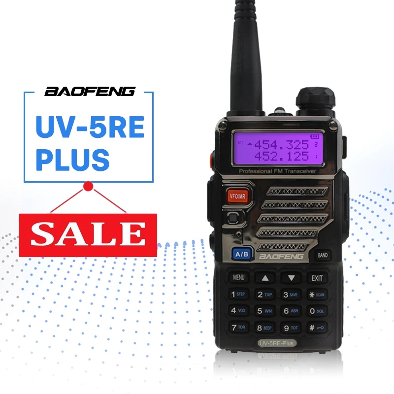 BaoFeng UV-5RE Plus рация 128CH Двухдиапазонная VHF 136-174MHz& UHF 400-520MHz трансивер двухстороннее радио портативное переговорное устройство