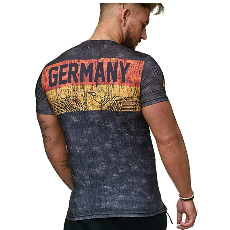 3D printed Russian T-shirt men summer short-sleeved German men shirt patriotic male cotton T shirt men Boutique clothing tee