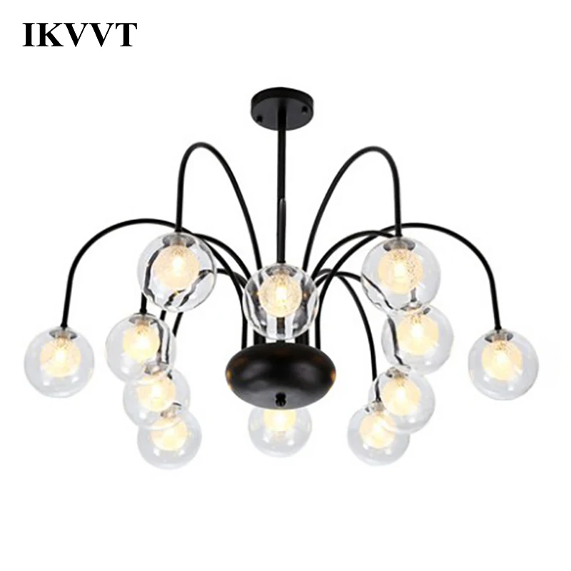 IKVVT G9 Modern Pendant Lights Loft Dining Room Living Glass Metal Ceiling Lamp Light Bedroom Study | Освещение