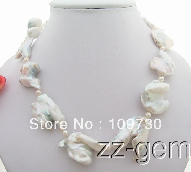

Jewelry 008343 Rare Natural White Keshi Pearl Necklace