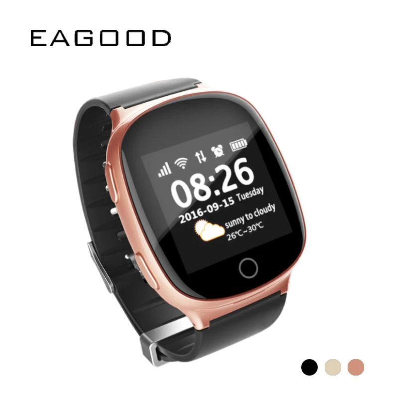 

EAGOOD Elderly Smart Watch Old People SIM Card Call Phone GPS+LBS+Wifi Tracking SOS Anti-lost Heart Rate Monitor Fall-down Alarm