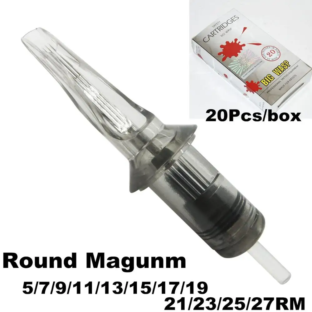 

BIGWASP Grey Disposable Tattoo Cartridge Needle RL/RS/RM/M1 Tattoo Gun Round Magnum 5/7/9/11/13/15/17/19/21/23/25/27RM