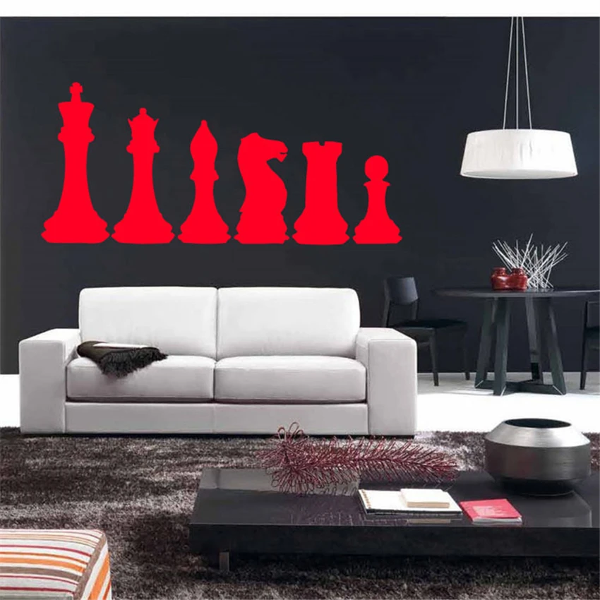 

Wall Art Vinyl Sticker Room Decal Mural Decor Chess Chessmen Table Game Art Decor Home Decor Modern living Wall Sticker U385