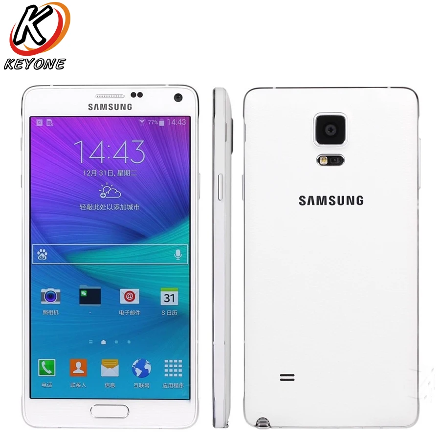 Original Samsung Galaxy Note 4 N9100 Note4 LTE Mobile Phone Snapdragon 805 5 7 16GB ROM