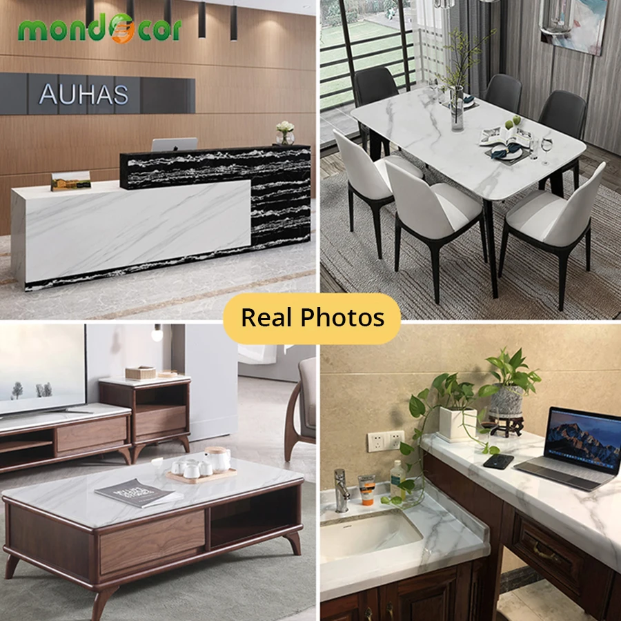 

1 Meter Waterproof Wall Stickers Vinyl Marble/Wood/Pure Color Wallpapers for Kitchen Cupboard Bookcase Decals Room Decor Film