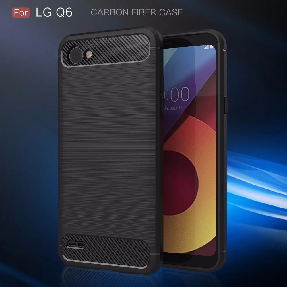 Byheyang For Lg Q6 Case 5 5inch Carbon Fiber Soft Tpu Silicone Brushed