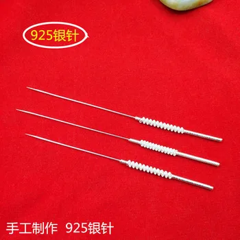

handwork 925 Sterling silver Acupuncture needles Pan dragon handle