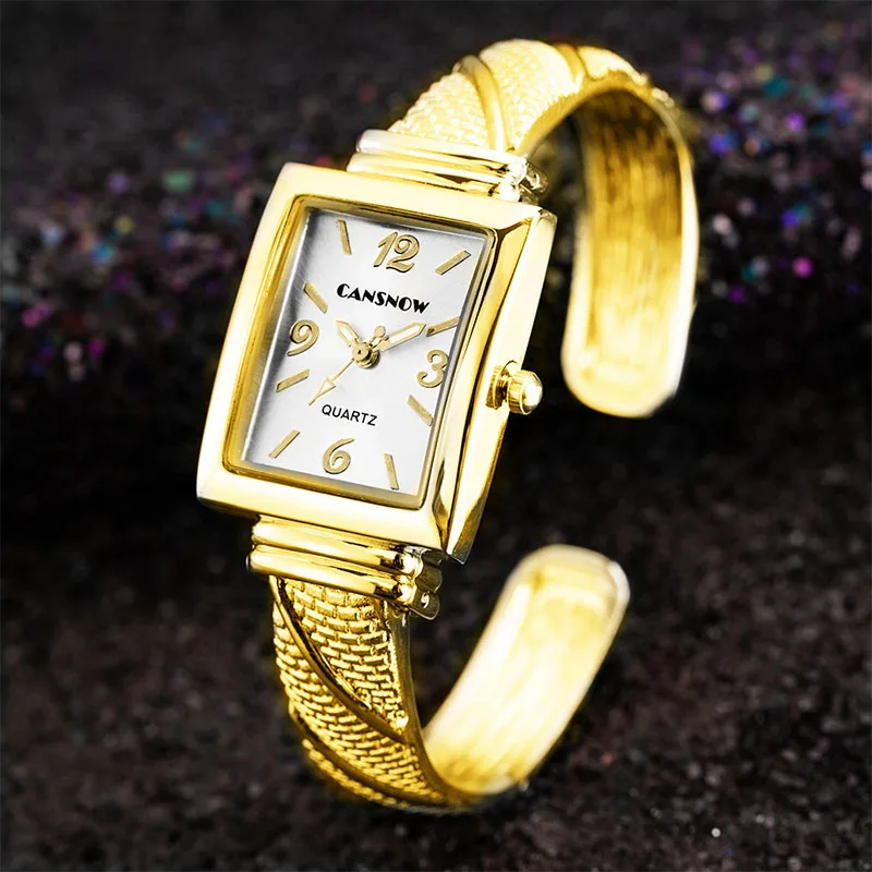 Женские часы в стиле ретро Для женщин кварцевые часы браслет Наручные часы Женская обувь часы Элитный бренд часы Relogio Feminino Montre Femme - Color: Gold White
