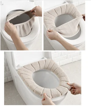 

Universal Soft Heated Washable Toilet Seat Mat Set for Home Decor Closestool Mat Seat Case Warmer Toilet Lid CoverAccessories