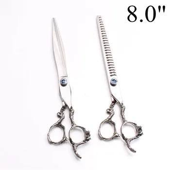 

C9006 8" 22.5cm JP 440C Engraving Logo Cutting Shears Thinning Scissors Pets Hair Clippers Mascotas Shears Hairdresser for Dogs