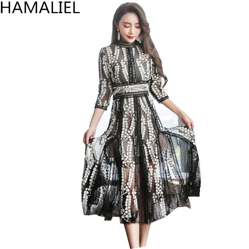 HAMALIEL высокого качества женские вечерние платье 2018 взлетно-посадочной полосы