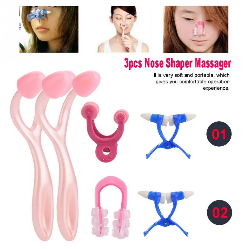 

3 pcs Nose Up Shaping Shaper Clip Clipper Bridge Straightening Beauty Nose Clip Corrector Makeup Facial Care Tool
