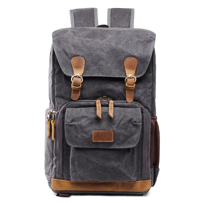 Мода, женский и мужской водонепроницаемый рюкзак для путешествий с защитой от кражи, Женский Одноцветный холщовый рюкзак для ноутбука, рюкзак для камеры, сумки для фотографа - Цвет: Dark Grey