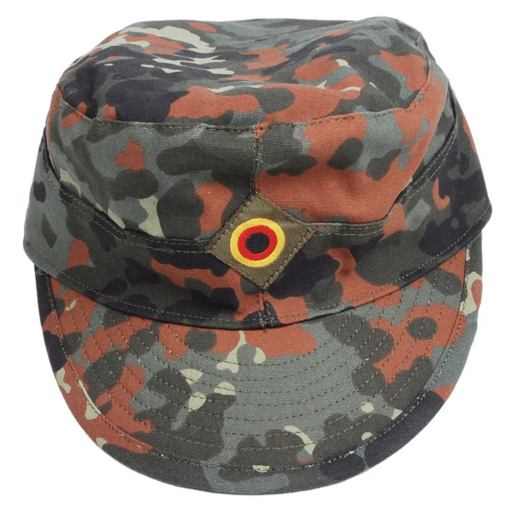 WW2 GERMAN ARMY FLECKTARN CAMO MILITARY CAMOUFLAGE FIELD CAP HAT -SIZE 60cm
