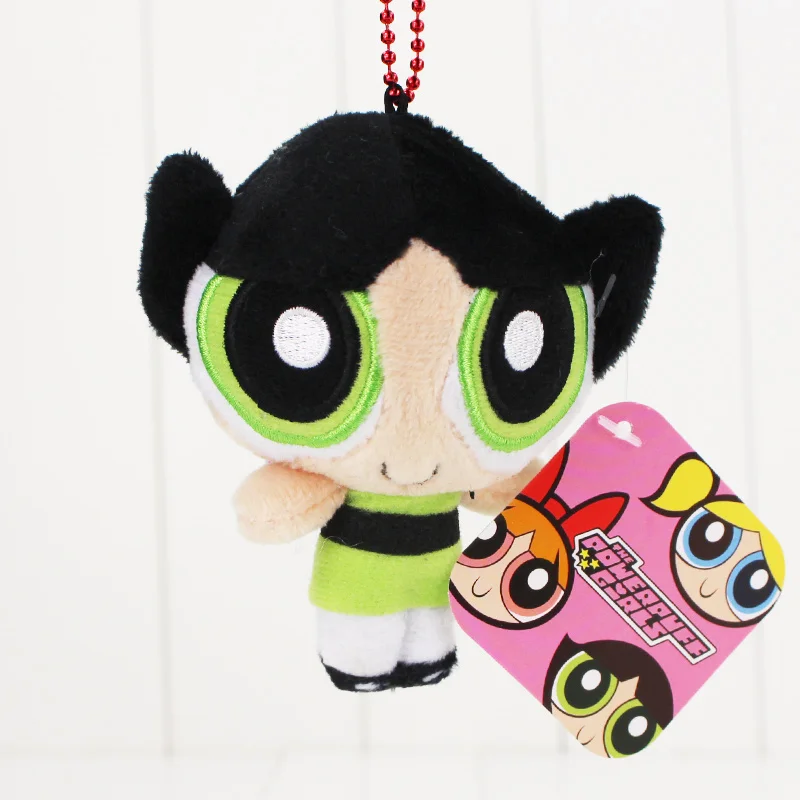 8 см мультфильм аниме power puff плюшевый брелок для девочек Blossom& Buttercup& Bubbles мягкие куклы на цепочке игрушки