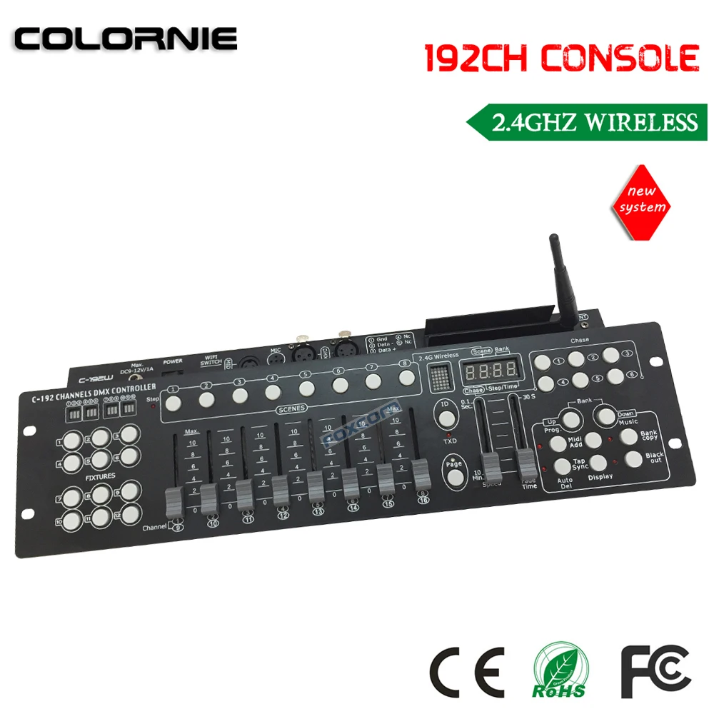 

DHL free shipping 2.4G Wireless DMX console with 192CH. DMX console controller, and wireless dmx tranciever
