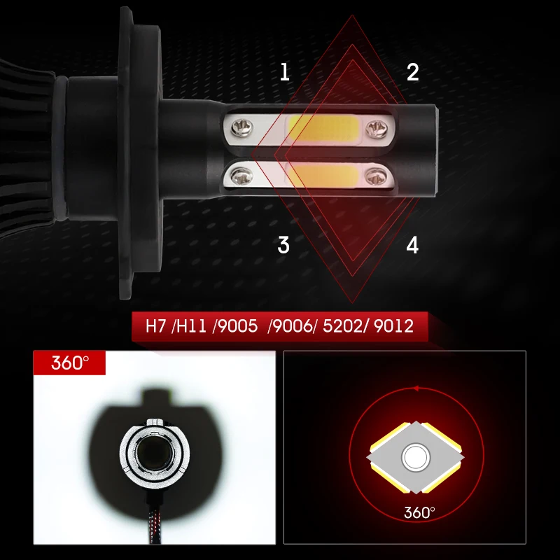 H4 светодиодные лампы для автомобильных фар H7 Led H11 9005 9006 Авто X7 100 Вт 10000lm