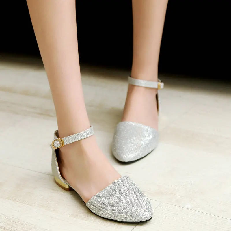two piece ankle strap flat