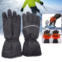Newly 1 Pair Winter Warm Battery Heated Gloves Windproof Outdoor Electric Heating Ski Gloves BFE88