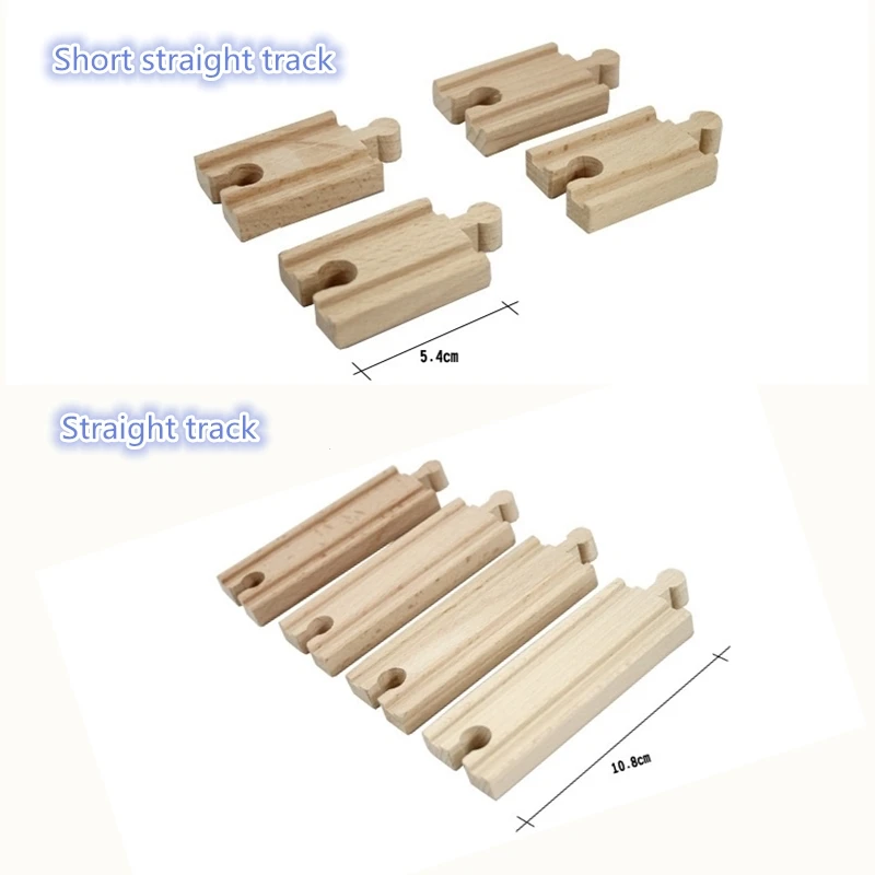 Деревянные железнодорожные дорожки, аксессуары для железной дороги, совместимые со всеми брендами, железнодорожные дорожки, деревянные железнодорожные дорожки, Viaduct/изогнутые дорожки, игрушки