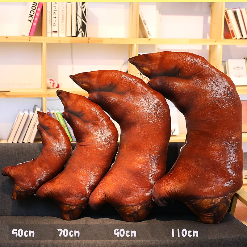 3D моделирование подушка в виде еды свинья копыта плюшевые подушки забавная свинья подушка для ног плюшевые игрушки пародия подарки на день рождения