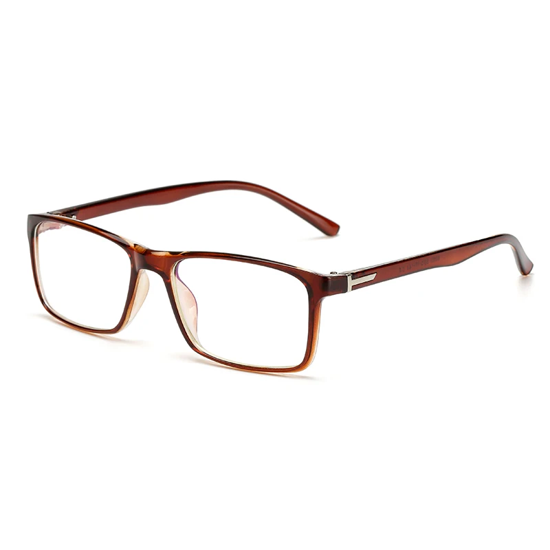 Новые Классические Мужские квадратные очки синяя оптическая оправа прозрачные Модные женские Ретро Винтажные оптические очки для чтения - Цвет оправы: Brown Frame