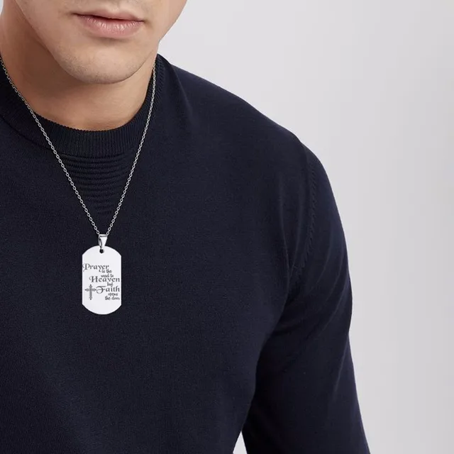 Stainless Steel Dog Tag Necklaecs for Men with Arious Engravings