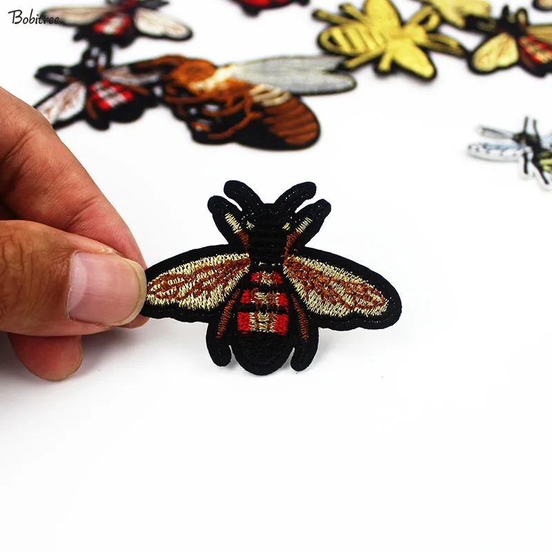 Insect Embroidery Bee Beetle Iron on Patches For Clothing Sewing Badges Appliques Stickers for Jacket Bags Accessories