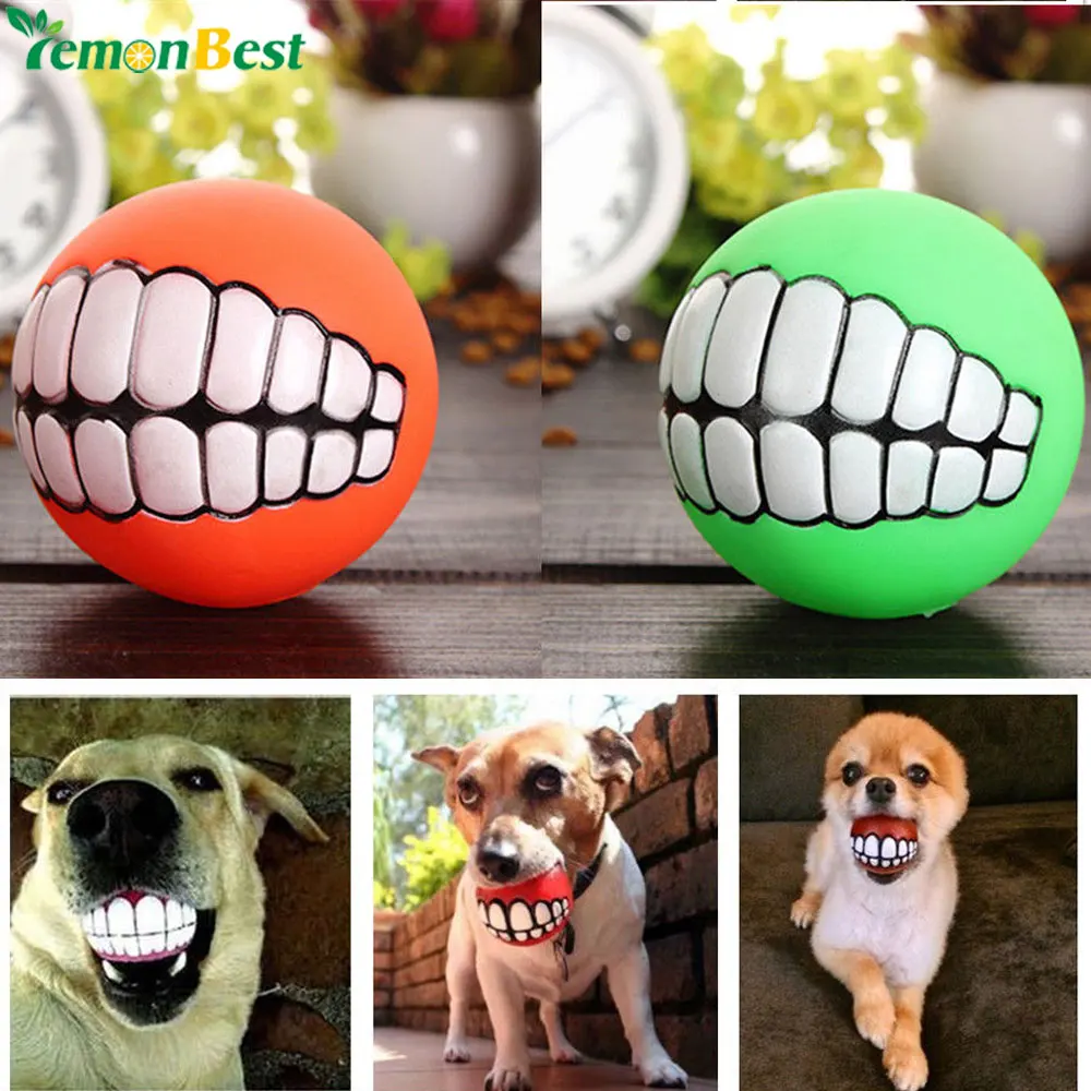 

Cute Pet Product Pet Ball Toys Puppy Cat Dog Funny Ball Teeth Silicon Toy Chew Sound Dogs Play Toys Squeaker Squeaky Sound Ball