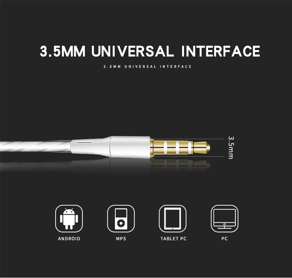 3.5mm In-Ear Stereo Earbuds Earphone For Cell Phone 1.2m Wired With Microphone Line Type For Universal Smart Mobile Phone (5)