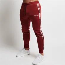 2019 Men's  cotton Jogger Pants Cotton Male GYM Bodybuilding Fitness Pants Casual Black Wine red Trousers Sweatpants For Man
