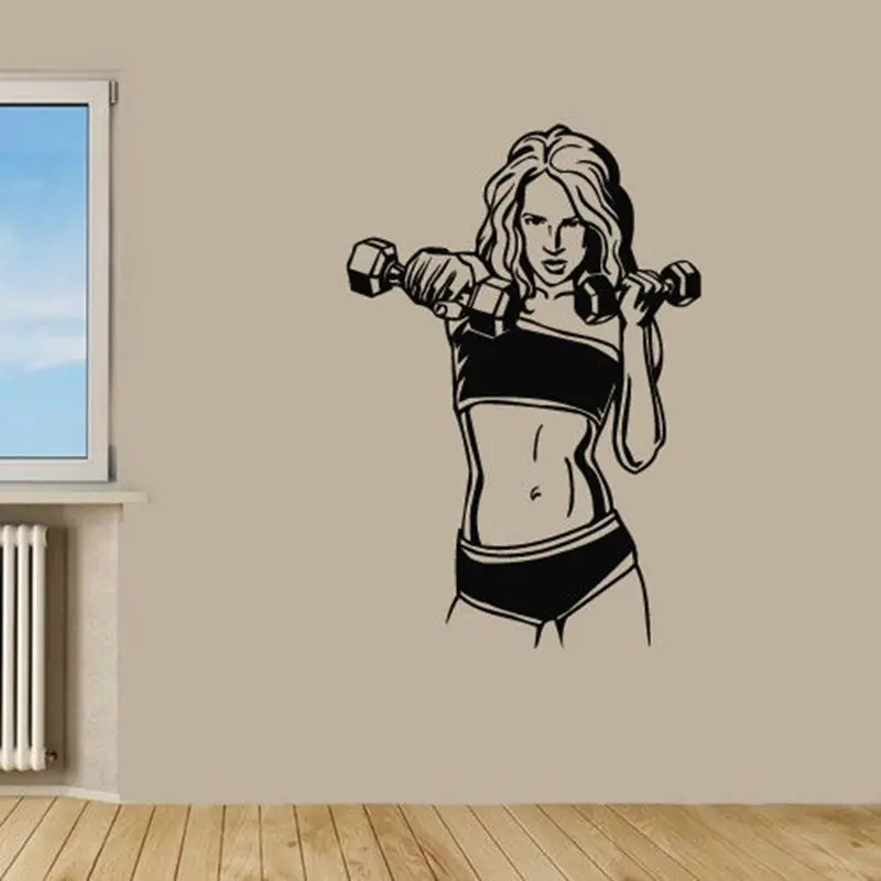 Наклейка для гантелей спортзал наклейка фитнес Girl постеры бодибилдинга