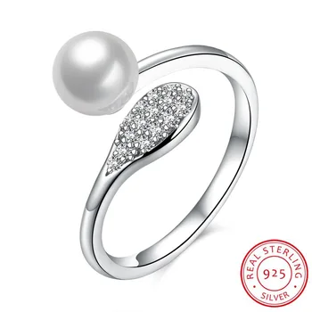 

925 Sterling Silver Rings For Women Wedding Pearl Ring Bijoux En Argent Plata De Ley 925 Infinity Gift Endless Love Symbol Ring