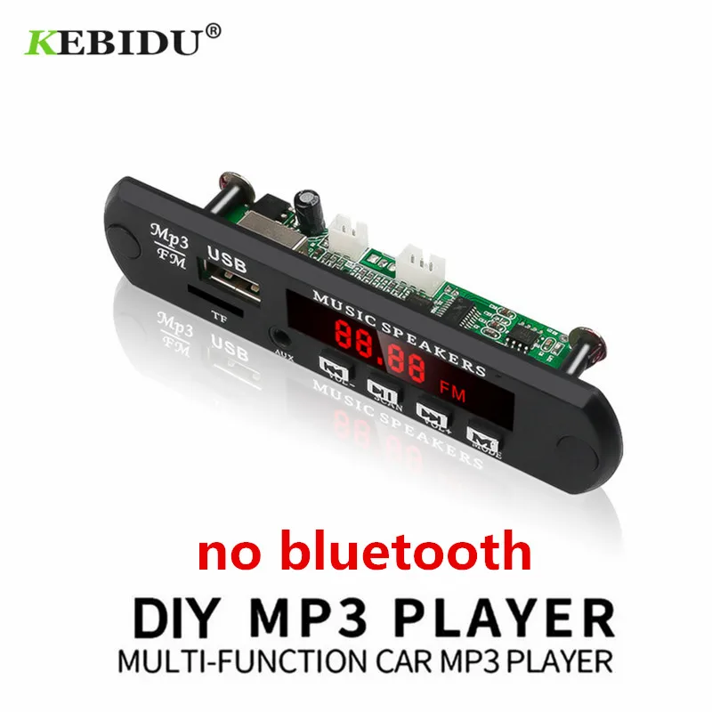 

KEBIDU usb mp3 module no bluetooth 12V MP3 WMA Decoder Board Audio Module FM AUX USB TF Radio For Car Remote Music Speaker
