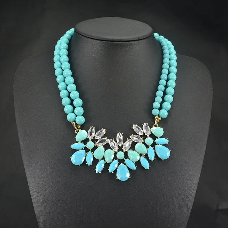 

Fashion Exaggerated Crystal Resin statement Necklace For Woman 2018 Choker Necklaces & pendants