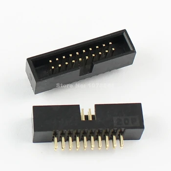 

100 Pcs Per Lot 1.27mm 2x10 Pin 20 Pin DIP Male Shrouded PCB Box Header IDC Connector