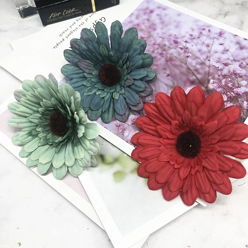 YOOROMER 5pcs Autumn Decoration Flower heads Sunflower Silk Artificial Flowers For Home Decoration Office Party Garden Decor YOOROMER 5pcs Autumn Decoration Flower heads Sunflower Silk Artificial Flowers For Home Decoration Office Party Garden Decor