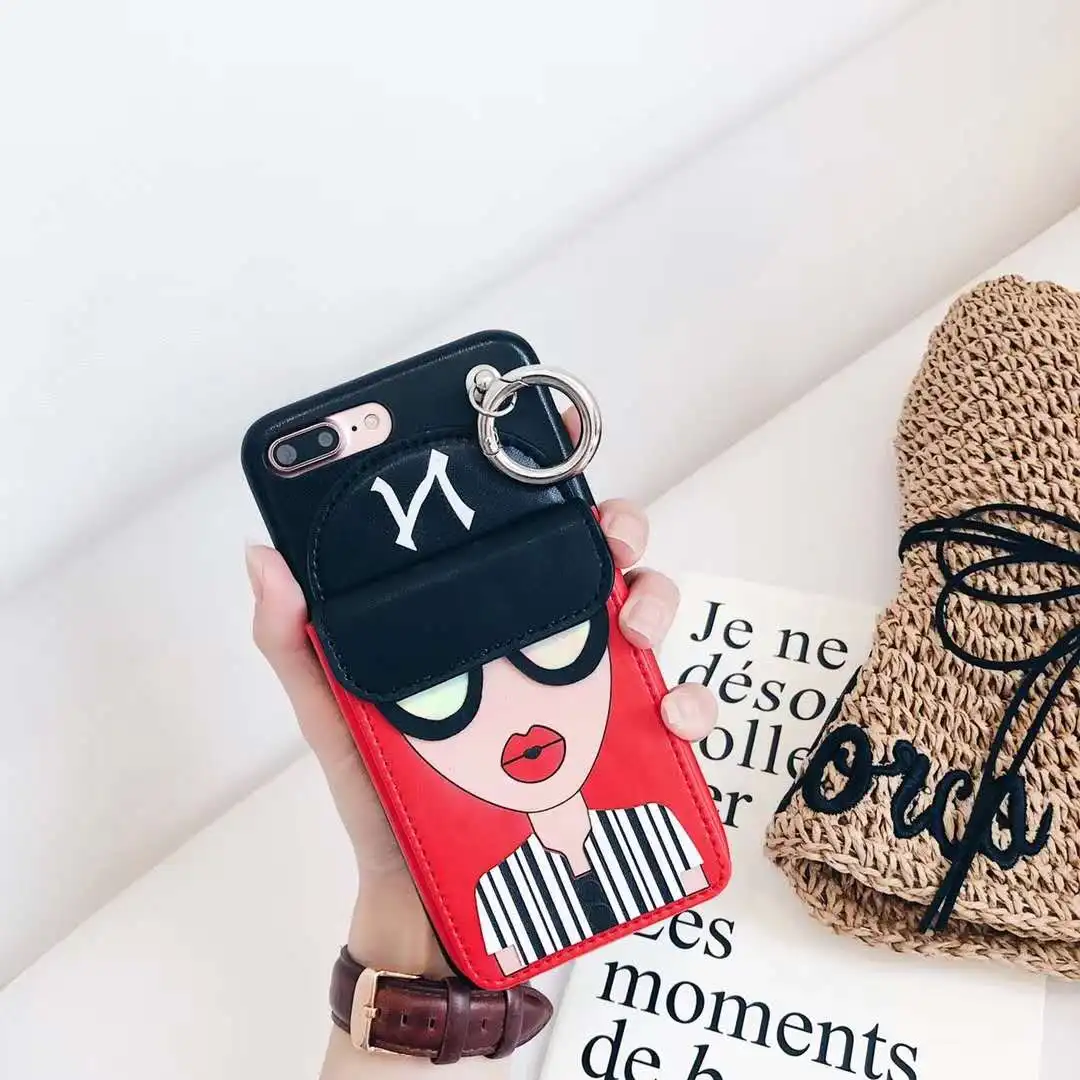 Крутой держатель для карт девочек кошелек телефона чехол iPhone 6 6s 7 8 Plus 10 X XR XS MAX