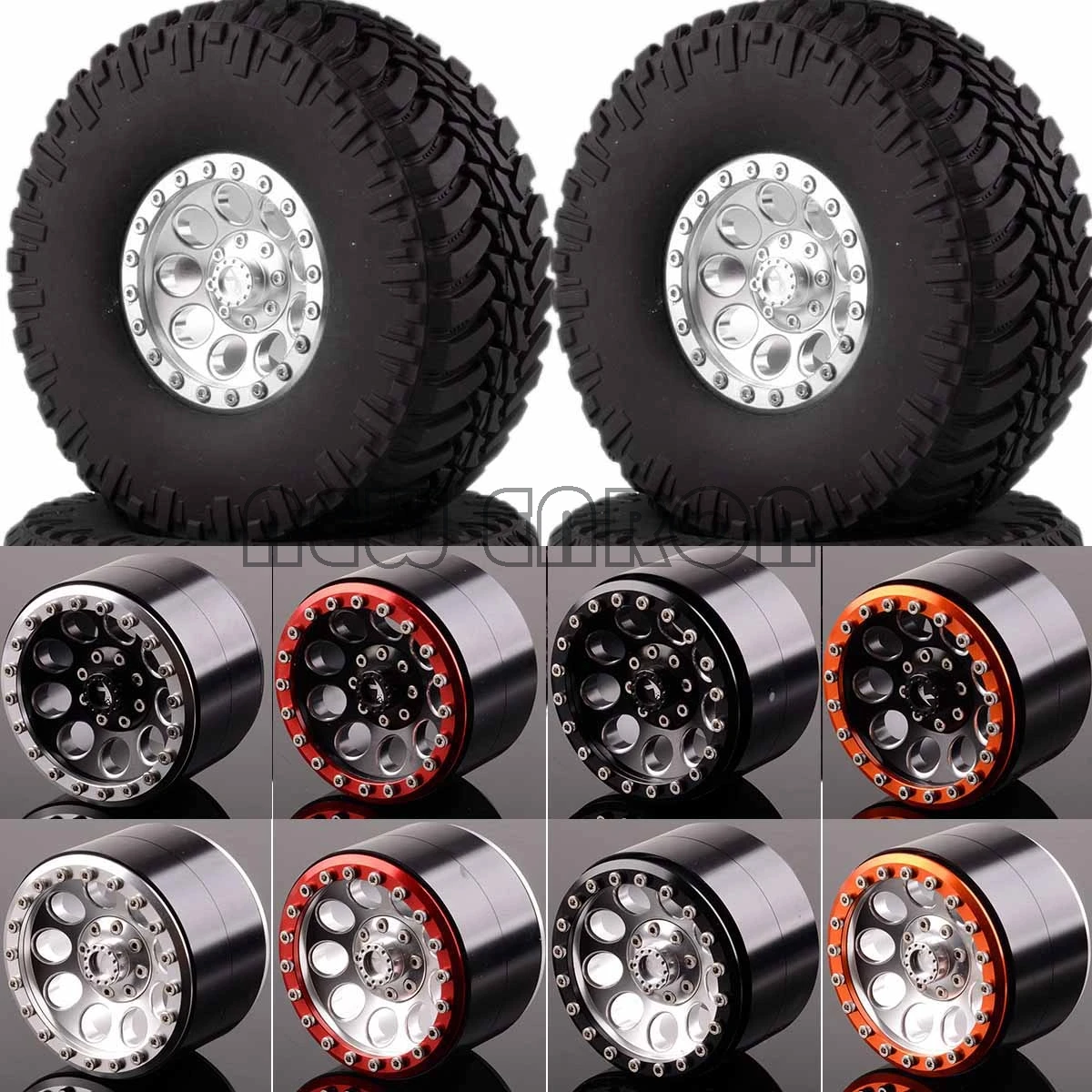 

NEW ENRON 2.2" Beadlock Wheels & Tires 2020-3033 FOR 1/10 Crawler AXIAL Traxxas Tamiya HPI