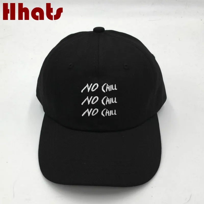 which in shower Black Embroidered NO CHILL Dad Hat Women Men The Rapper