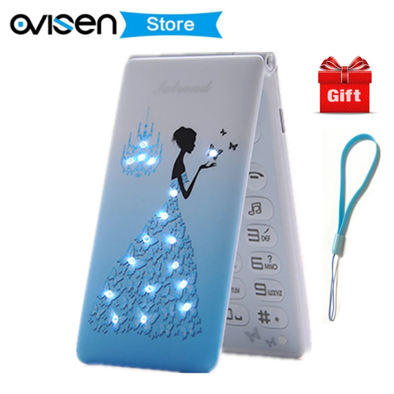 

Lovely Cute Flip Mobile Phone Fsmart Satrend D11 2.4Inch Screen Quad band GSM Big Russian Keyboard Cellphone for girl lady