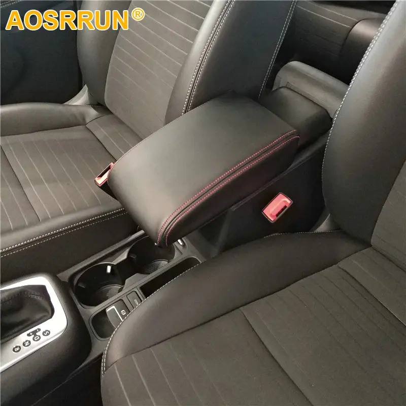 Car Interior Accessories Center Console Arm Rest Protection Case PU Leather Beige for V W Tiguan 2 MK2 Car Armrest Box Cover