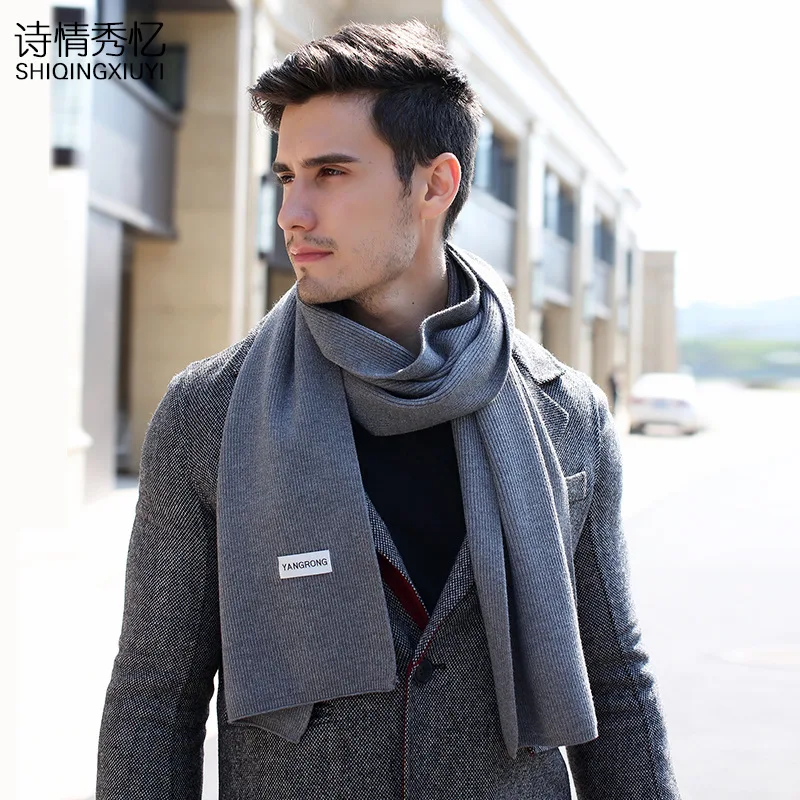 Bufanda de cachemir para invierno bufandas hombres borlas Cachecol lana Wraps, moda 180*30CM bufanda sólida de alta - AliExpress Accesorios para