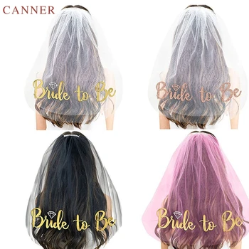 

Bride To Be Bridal Veils Bachelorette Party Supplies Wedding Veil for Bridal Shower Hen Night Party Decorations C40