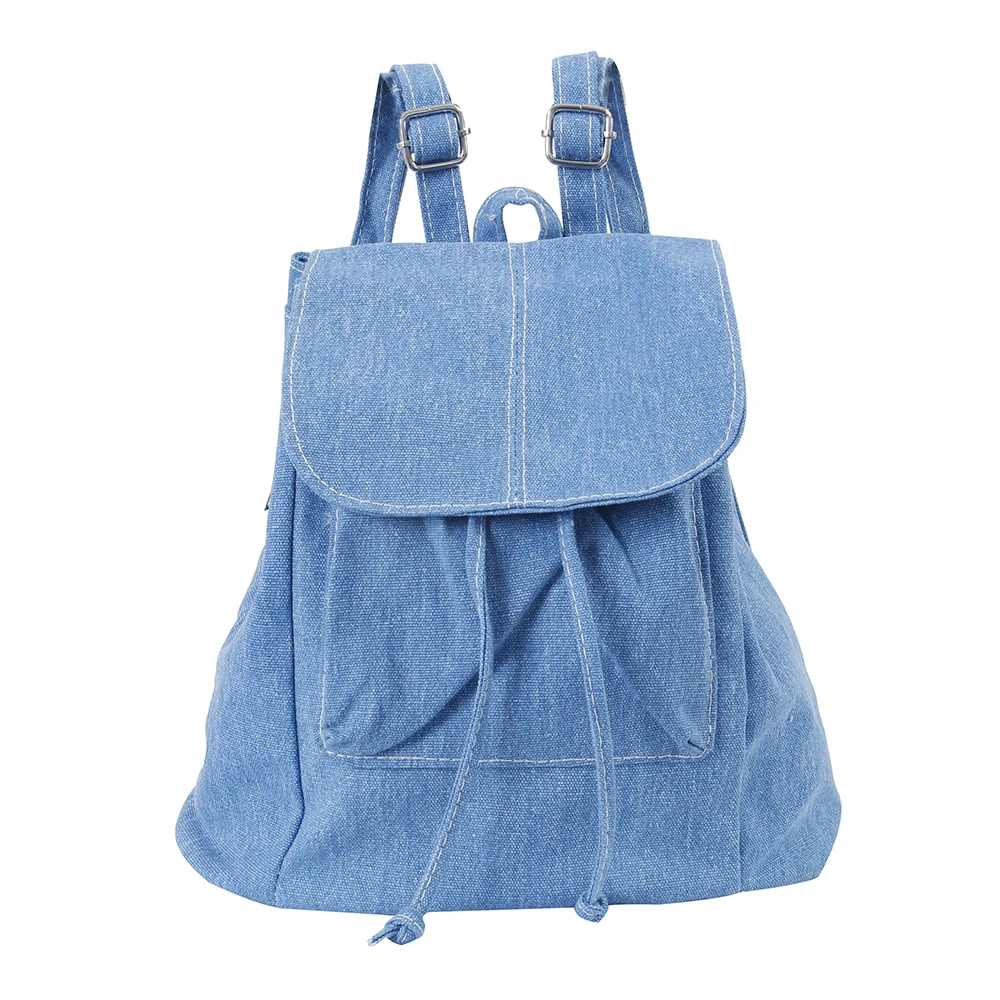 

2018 New Denim Canvas Women Backpack Drawstring School Bags For Teenagers Girls Small Backpack Female Rucksack Feminina