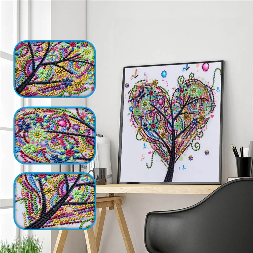 

Special Shaped 5d Diamond Painting Heart Diamond Mosaic Picture Stitch Embroidery Handmade Cross Stitch Kits Arts Craft 9F20