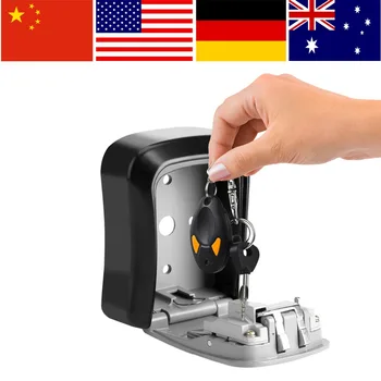 

4 Digit Key Safe Storage Box Security Storage Lock Box Wall Mount Combination Password Lock Organizer Security Safes Aluminium