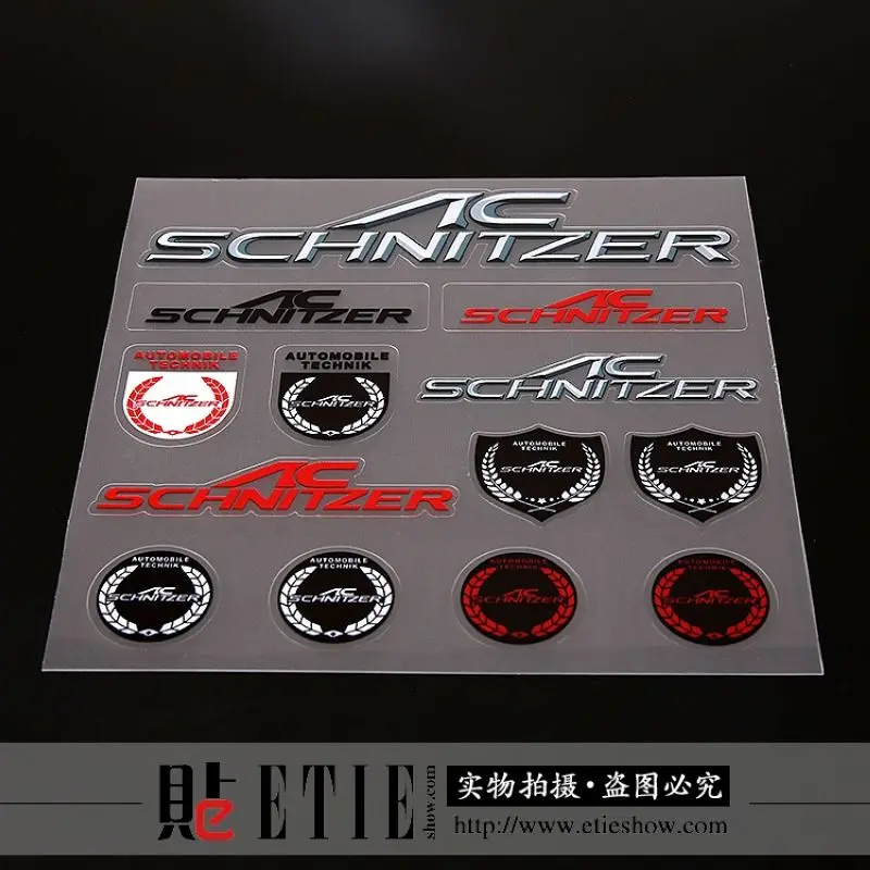 

ETIE Cool Modified Car Stickers AC Schnitzer Sticker Vinyl Wrapping Interior Printed Pegatinas on Auto Motorcycle Accessories