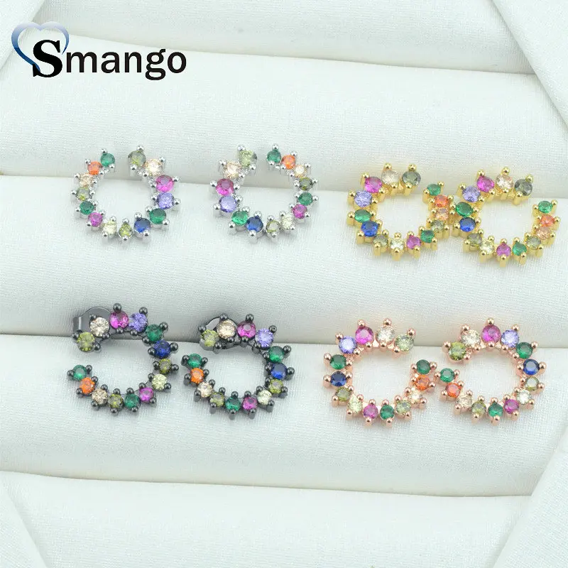 

Women Stud Earrings, Fashion Jewelry,The Rainbow Series, Ring Shape.4 Colors, Can Wholesale,5pairs